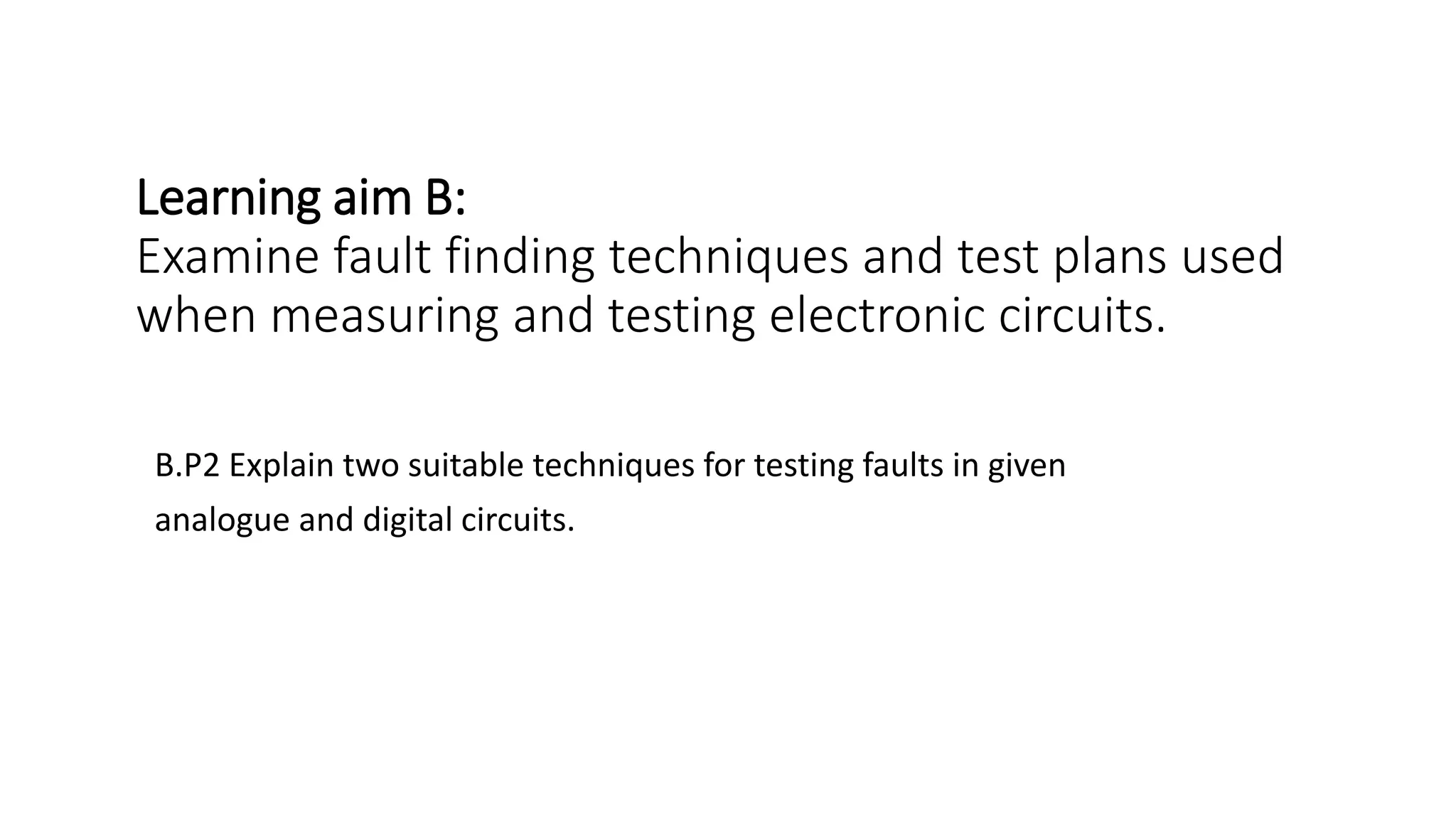 Fault finding method | PPTX | Consumer Electronics | Technology & Computing