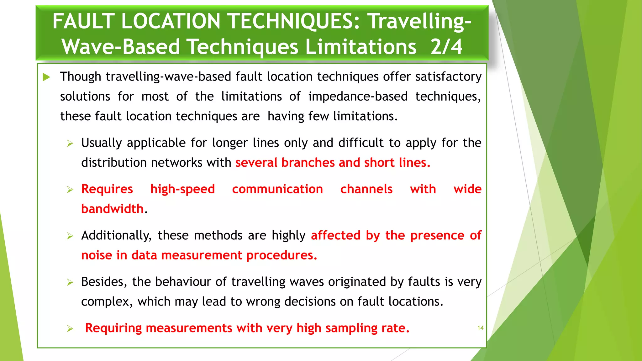 Fault location techniques in smart distribution system | PPT