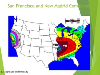 San Francisco and New Madrid Compared
5. Magnitude and Intensity
 