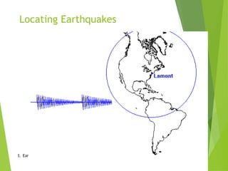 Locating Earthquakes
1. Earthquakes generate waves that travel through the earth
 
