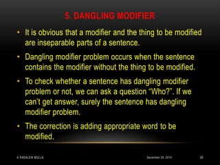 Faulty Sentences - Basic Writing Skills | PPTX