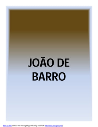JOÃO DE
BARRO

Print to PDF without this message by purchasing novaPDF (http://www.novapdf.com/)

 