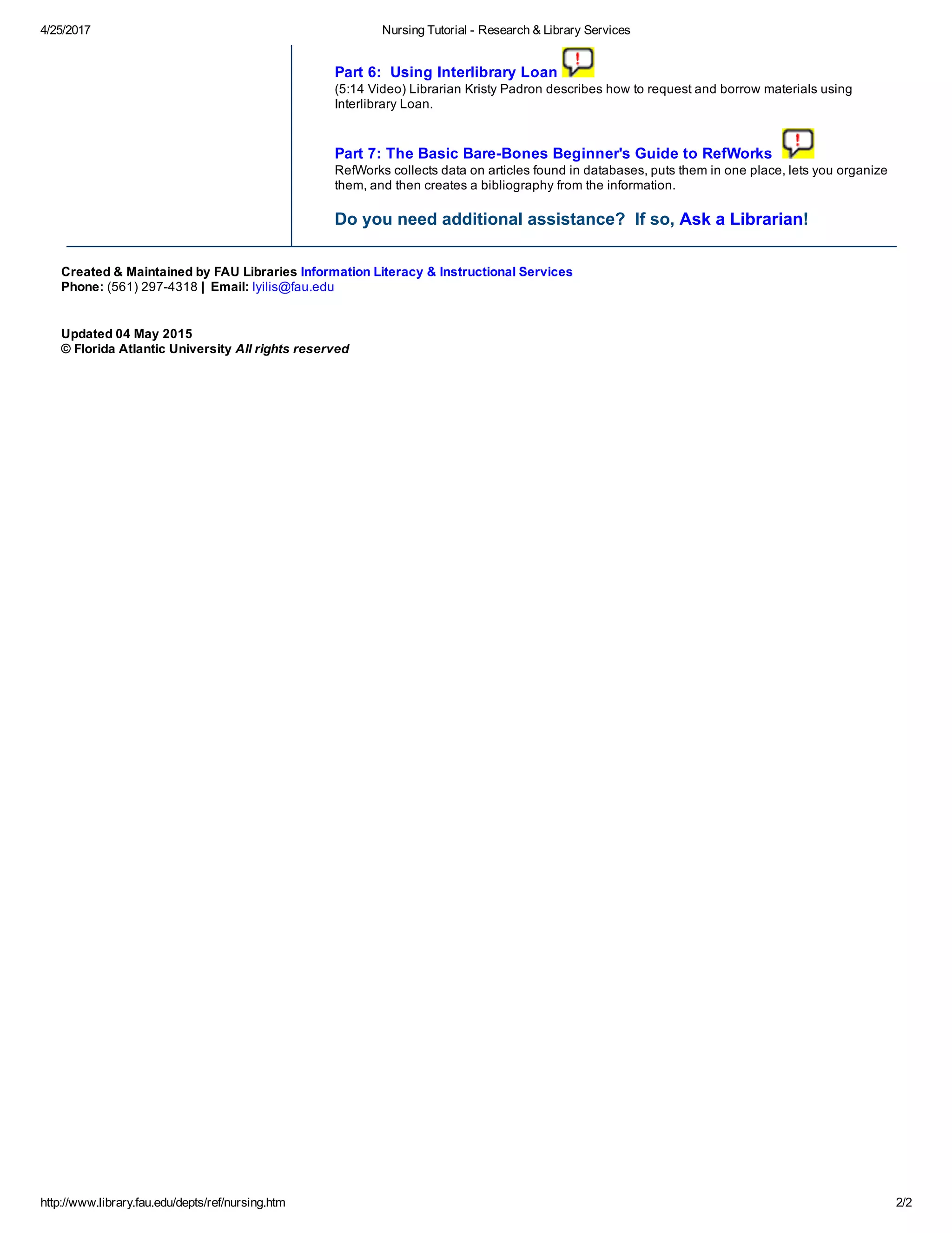 FAU Libraries Nursing Tutorial PDF