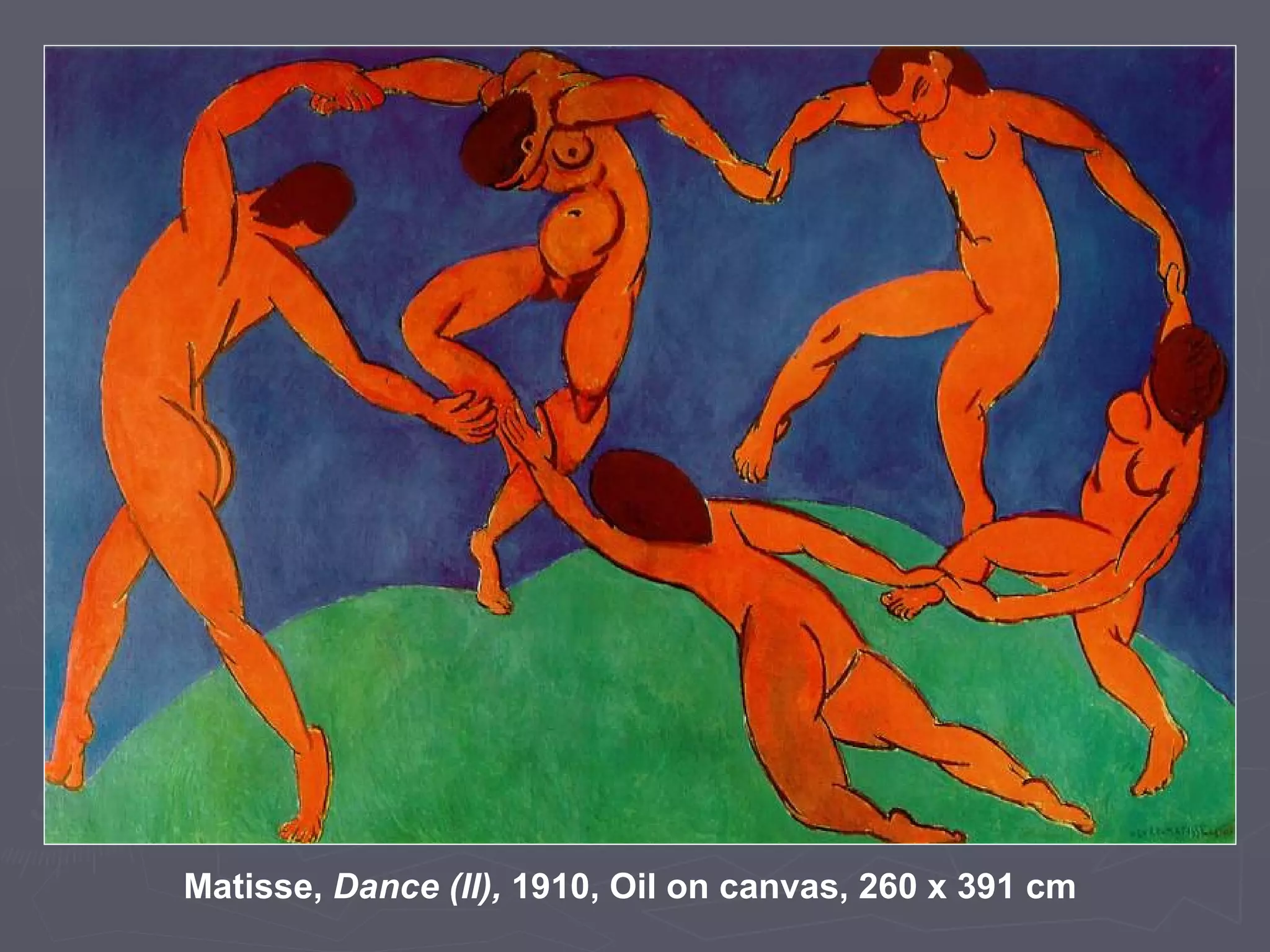 Matisse,  Dance (II),  1910, Oil on canvas, 260 x 391 cm 