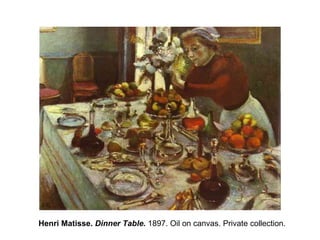 Henri Matisse.  Dinner Table.  1897. Oil on canvas. Private collection.  