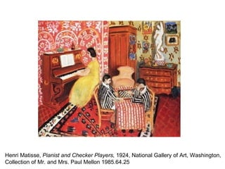 Henri Matisse,  Pianist and Checker Players,  1924, National Gallery of Art, Washington,  Collection of Mr. and Mrs. Paul Mellon 1985.64.25  