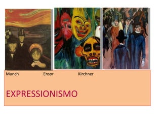 Munch

Ensor

EXPRESSIONISMO

Kirchner

 