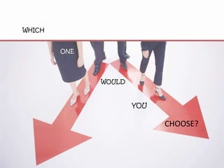 WHICH


        ONE




              WOULD



                      YOU


                            CHOOSE?
 