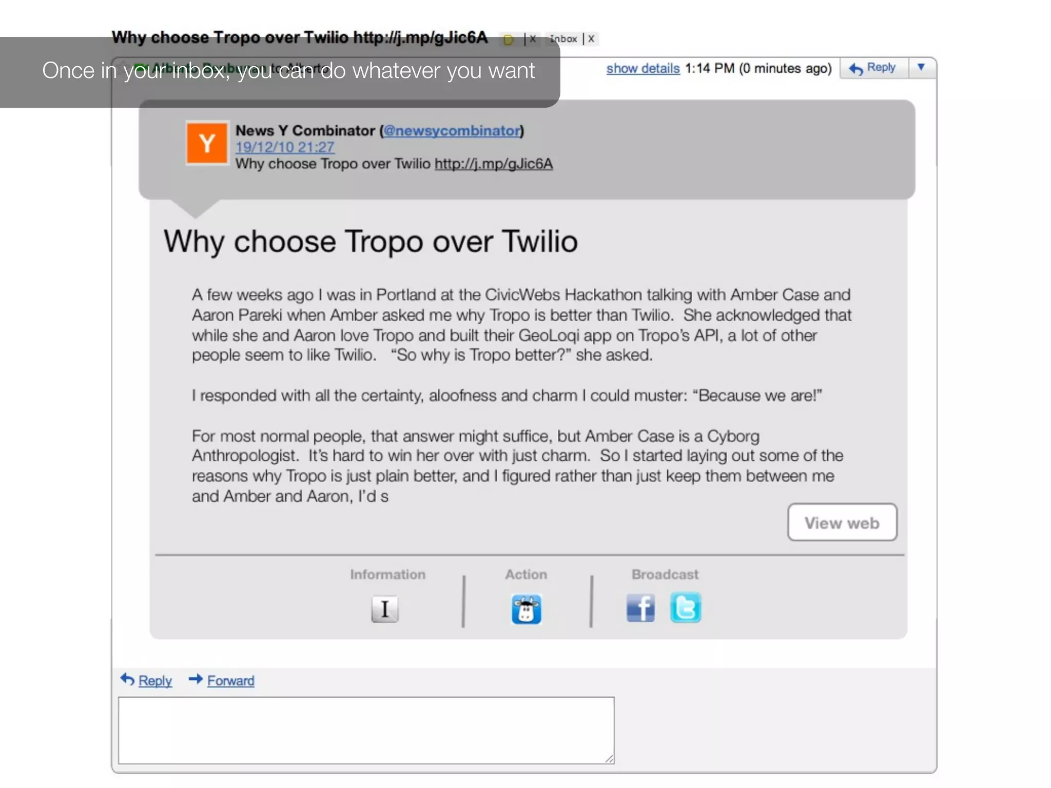 Once in your inbox, you can do whatever you want