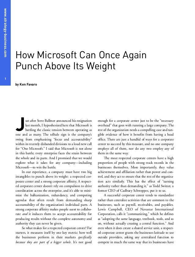 How Microsoft Can Once Again Punch Above Its Weight