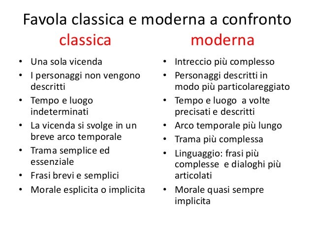 Favola Classica E Moderna