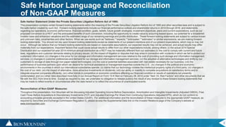 2
Safe Harbor Language and Reconciliation
of Non-GAAP Measures
Safe Harbor Statement Under the Private Securities Litigation Reform Act of 1995:
This presentation contains certain forward-looking statements within the meaning of the Private Securities Litigation Reform Act of 1995 and other securities laws and is subject to
the safe-harbor created by such Act. Forward-looking statements include our financial performance outlook and shareholder returns in 2014 through 2016 and statements
regarding our operations, economic performance, financial condition, goals, beliefs, future growth strategies, investment objectives, plans and current expectations, such as our
proposed conversion to a REIT and the anticipated benefits of such conversion, including the opportunity to create value by acquiring leased space, our potential for a broadened
investor base and enhanced valuations and the estimated range of our remaining earnings and profits distribution. These forward-looking statements are subject to various known
and unknown risks, uncertainties and other factors. When we use words such as "believes," "expects," "anticipates," "estimates" or similar expressions, we are making forward-
looking statements. You should not rely upon forward-looking statements except as statements of our present intentions and of our present expectations, which may or may not
occur. Although we believe that our forward-looking statements are based on reasonable assumptions, our expected results may not be achieved, and actual results may differ
materially from our expectations. Important factors that could cause actual results to differ from our other expectations include, among others: (i) the actual 2014 Special
Distribution and our expected full-year 2014 minimum annual distribution as a REIT may be materially different from our estimates (ii) the cost to comply with current and future
laws, regulations and customer demands relating to privacy issues; (iii) the impact of litigation or disputes that may arise in connection with incidents in which we fail to protect our
customers' information; (iv) changes in the price for our storage and information management services relative to the cost of providing such storage and information management
services; (v) changes in customer preferences and demand for our storage and information management services; (vi) the adoption of alternative technologies and shifts by our
customers to storage of data through non-paper based technologies; (vii) the cost or potential liabilities associated with real estate necessary for our business; (viii) the
performance of business partners upon whom we depend for technical assistance or management expertise outside the U.S.; (ix) changes in the political and economic
environments in the countries in which our international subsidiaries operate; (x) claims that our technology violates the intellectual property rights of a third party; (xi) changes in
the cost of our debt; (xii) the impact of alternative, more attractive investments on dividends; (xiii) our ability or inability to complete acquisitions on satisfactory terms and to
integrate acquired companies efficiently; (xiv) other trends in competitive or economic conditions affecting our financial condition or results of operations not presently
contemplated; and (xv) other risks described more fully in our Annual Report on Form 10-K filed on February 28, 2014 under “Item 1A. Risk Factors” and other documents that we
file with the SEC from time to time. Except as required by law, we undertake no obligation to release publicly the result of any revision to these forward-looking statements that
may be made to reflect events or circumstances after the date hereof or to reflect the occurrence of unanticipated events.
Reconciliation of Non-GAAP Measures:
Throughout this presentation, Iron Mountain will be discussing Adjusted Operating Income Before Depreciation, Amortization and Intangible Impairments (Adjusted OIBDA), Free
Cash Flows Before Acquisitions & Discretionary Investments (FCF) and Adjusted Earnings Per Share from Continuing Operations (Adjusted EPS), which do not conform to
accounting principles generally accepted in the United States (GAAP). For additional information and the reconciliation of these measures to the appropriate GAAP measure, as
required by Securities and Exchange Commission Regulation G, please access the Supplemental Data link on the Investor Relations page of the Company’s website at
www.ironmountain.com.
 