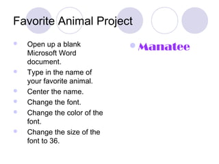 Favorite Animal Project PPT Favorite Animal Project 2 320