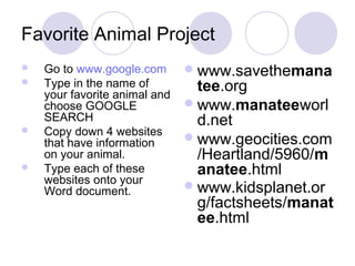 Favorite Animal Project PPT Favorite Animal Project 5 320