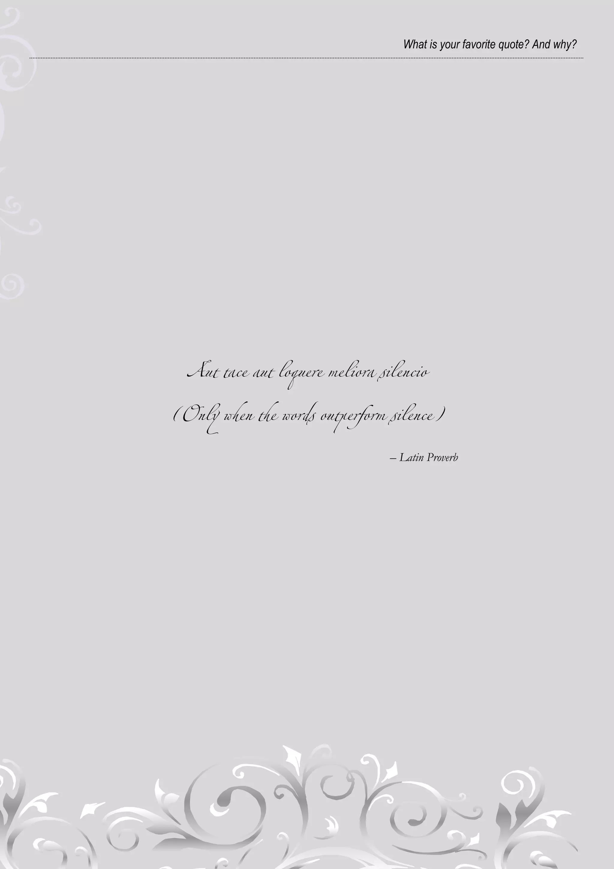 What is your favorite quote? And why?




– Latin Proverb
 