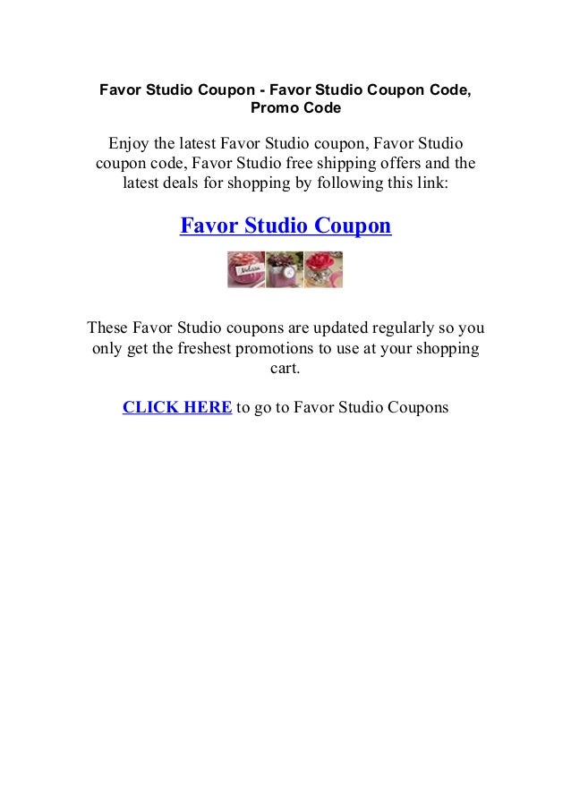 Favor Studio Coupon Favor Studio Coupons, Promo Codes