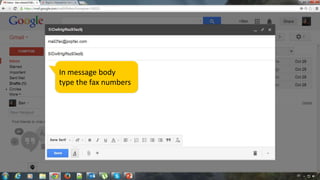 In message body
type the fax numbers

 