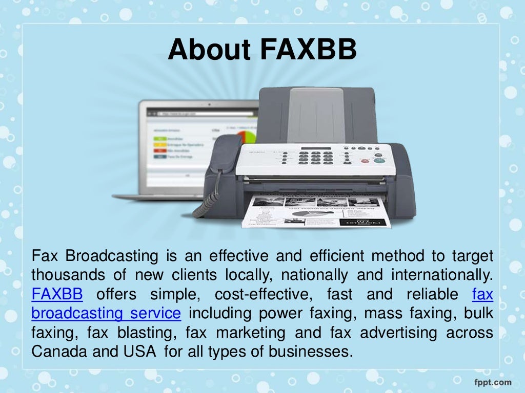 FAXBB Bulk Faxing and Broadcasting Service