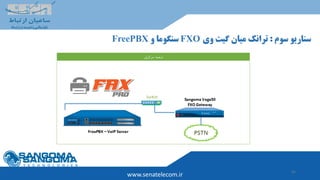 41
www.senatelecom.ir
‫سناریو‬‫سوم‬:‫میان‬ ‫ترانک‬‫گیت‬‫وی‬FXO‫و‬ ‫سنگوما‬FreePBX
 