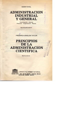 Fayol, henri. administracion industrial y general