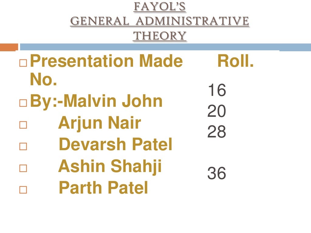 Fayol s General Administrative Theory fayol-s-general-administrative-theory