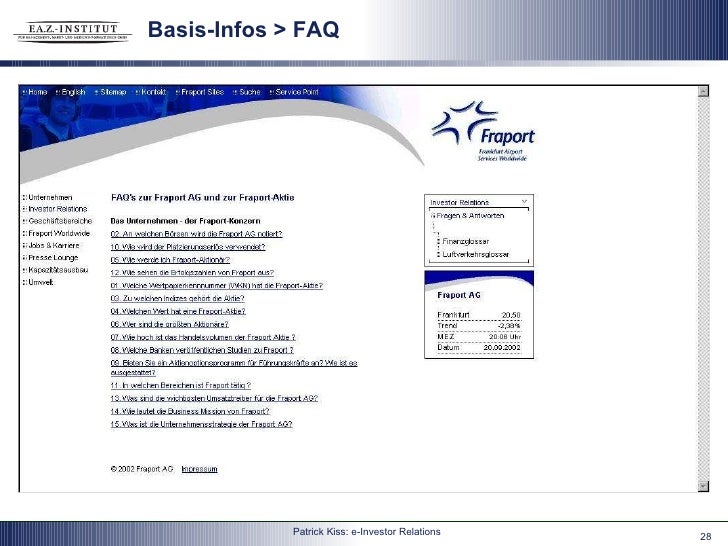 Investor Relations Im Internet