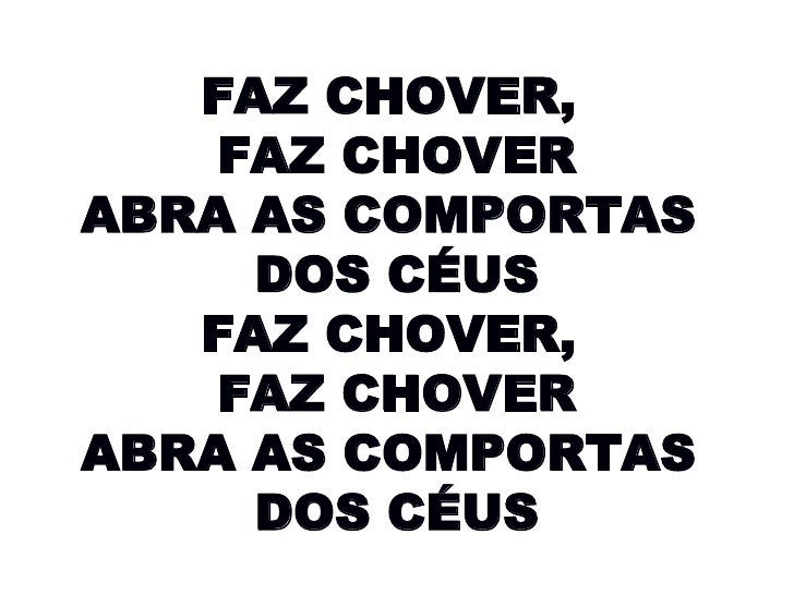 Faz Chover Abre As Comportas Do Céu Letra