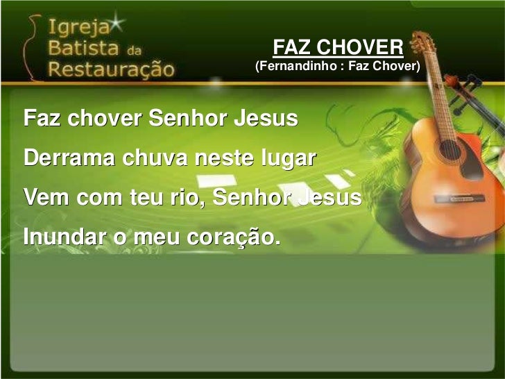 Faz Chover Abre As Comportas Do Céu Letra