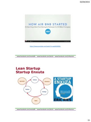 02/04/2015
15
www.facebook.com/menta90 - www.facebook.com/lab.br - www.facebook.com/trilhatrem
https://www.youtube.com/watch?v=axqh6SJ0O0c
www.facebook.com/menta90 - www.facebook.com/lab.br - www.facebook.com/trilhatrem
Lean Startup
Startup Enxuta
 