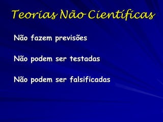 O Método Científico
Funciona?
A maioria dos
indivíduos nos dois
locais eram juvenis
Houve muitos
bromélias que tal
vez influenciou a
carência de
indivíduos maiores

A quantidade grande
de juvenis versus
indivíduos maiores
pode ser
consequência de
uma mortalidade
maior de palmeiras
mais jovens

 