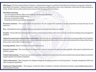 International MBA Information Kit