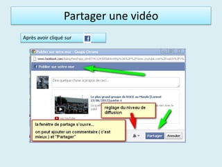 Partager une vidéo
Après avoir cliqué sur
 