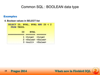 New SQL Features in Firebird 3, by Vlad Khorsun | PDF