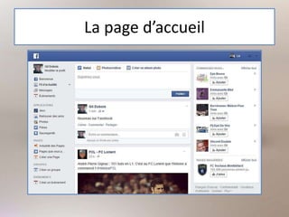 La page d’accueil
 