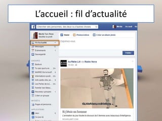 L’accueil : fil d’actualité
 
