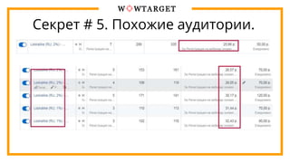 Секрет # 5. Похожие аудитории.
 
