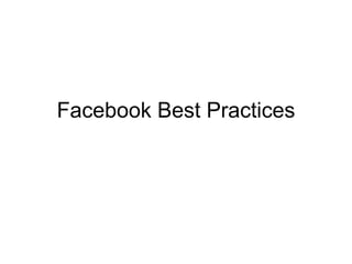 Facebook Best Practices 