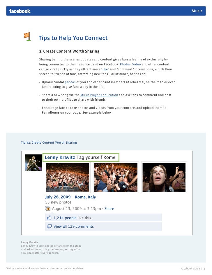 Music band promotion on Facebook