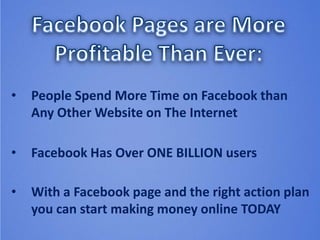 • Get lifetime updates
free of charge
• VIP email support from
me about any
Facebook marketing
questions
 