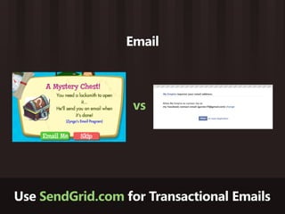 Email



                   vs




Use SendGrid.com for Transactional Emails
 