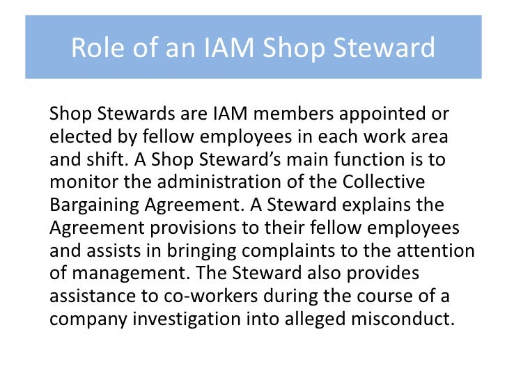 Role of an IAM Shop Steward
