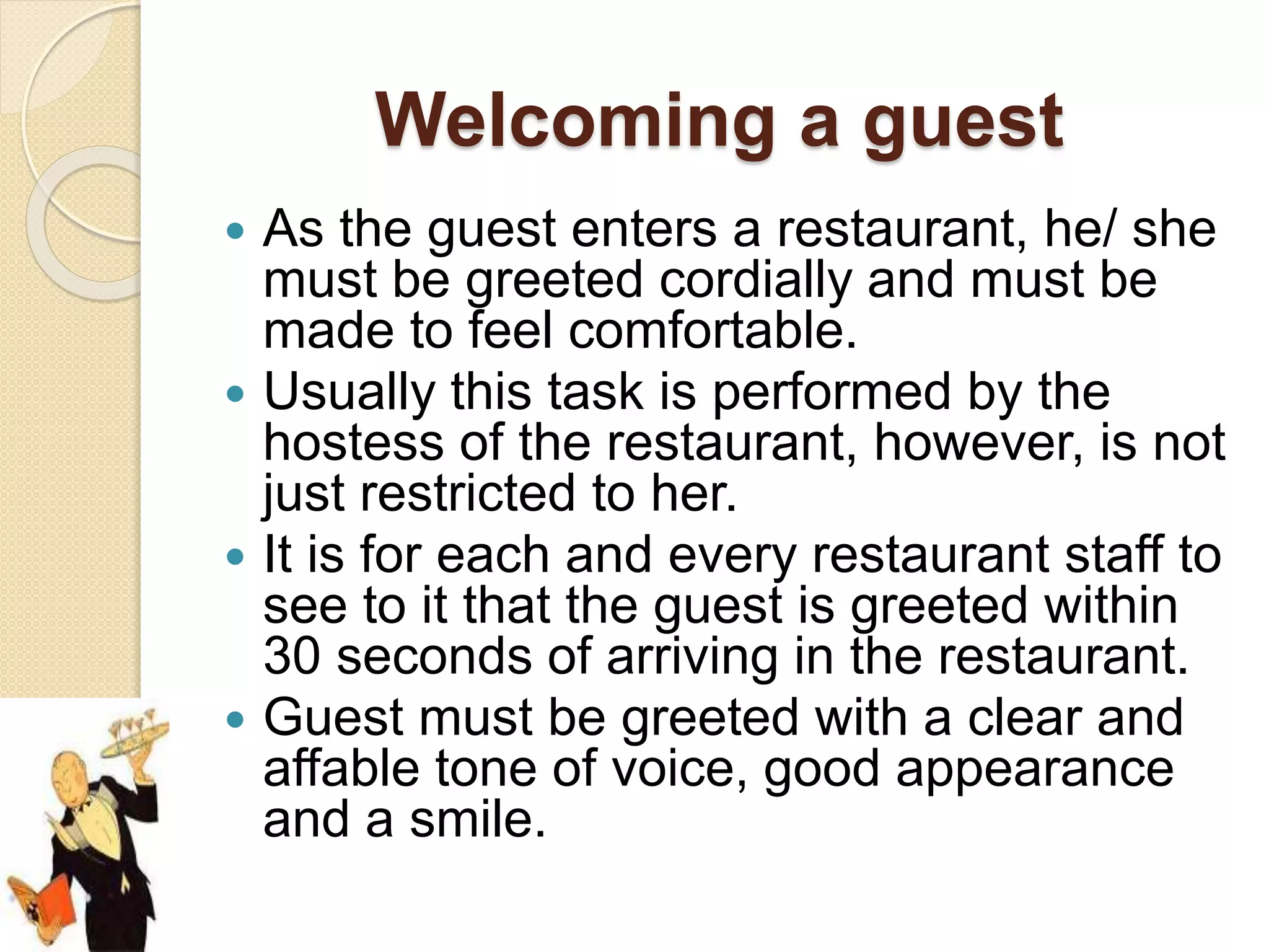 sequence of service in Restaurant | PPTX