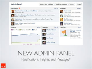 NEW ADMIN PANEL
 Notiﬁcations, Insights, and Messages*
 