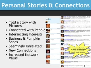 Personal Stories & Connections <ul><li>Told a Story with Pictures </li></ul><ul><li>Connected with People </li></ul><ul><l...