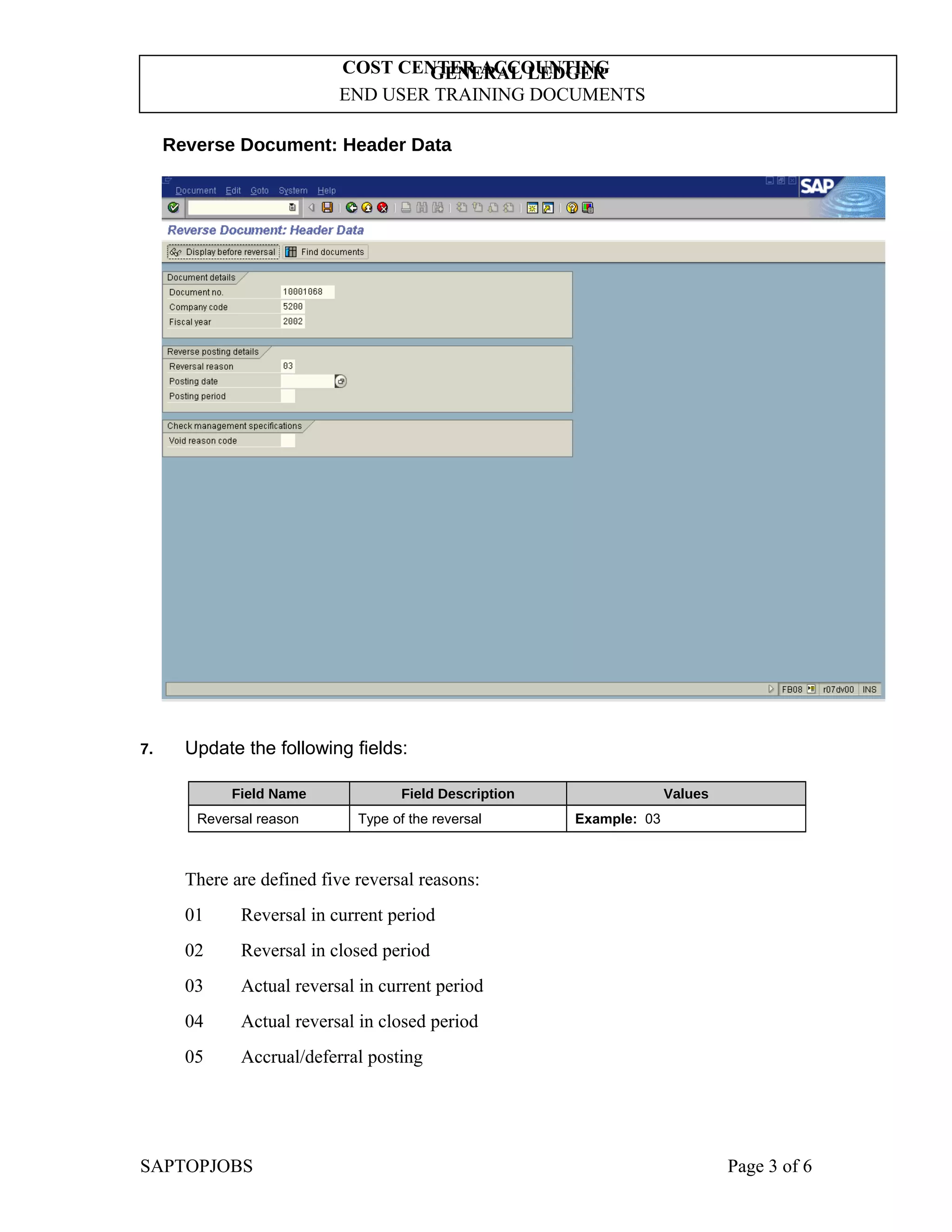 Sap Reverse Document Fb08 individual document reversal | DOC