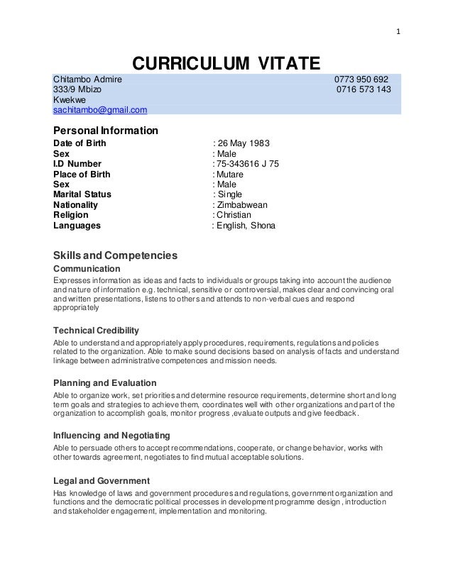 curriculum vitae drafts