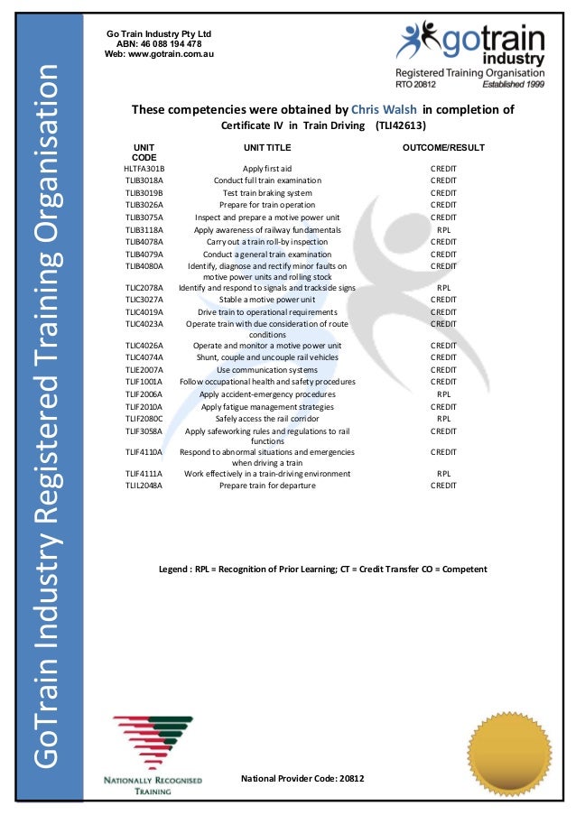 Walsh Chris 203021 Cert 4 train drivingCertificate