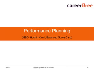 15Copyright @ CareerTree HR Solutions2016-17
Performance Planning
(MBO, Hoshin Kanri, Balanced Score Card)
 