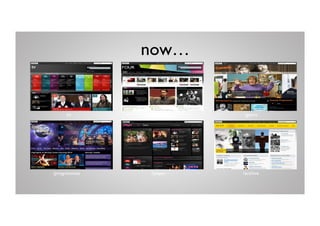 now…!


     /tv!      /channels!   /genre!




/programmes!    /iplayer!   /archive!
 