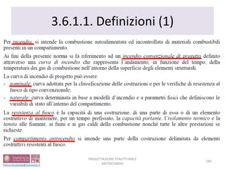 3.6.1.1. Definizioni (1)
249
PROGETTAZIONE STRUTTURALE
ANTINCENDIO
 